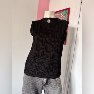 Elegant Black Textured Women's Top